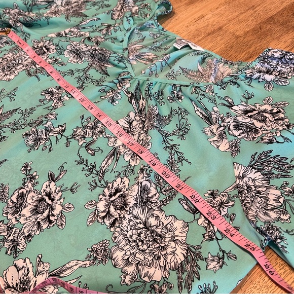 Counterparts Green Boho Floral Blouse Top XL - Picture 7 of 8